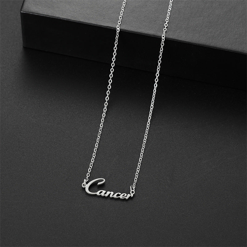 Wholesale Stainless steel twelve zodiac signs English jewelry